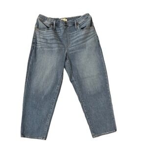 Madewell Pull-On Jeans in Keefe Wash Relaxed Fit Tapered Leg Size 33
